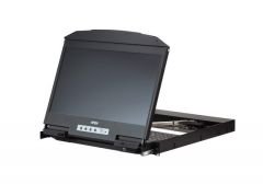 ATEN CL3800NW-ATA-TQG LCD KVM KONSOL 1U ULTRA SHORT DEPTH DUAL RAIL WIDESCREEN FULL HD 1920 X 1080 - 60 HZ