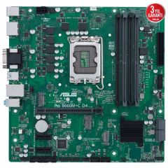 ASUS PRO B660M-C D4-CSM INTEL B660 LGA1700 DDR4 4600 2XDP HDMI VGA ÇİFT M2 USB3.2 TPM MATX ÜCRETSİZ UZAKTAN YÖNETİM YAZILIMI ASUS 5X PROTECTION III