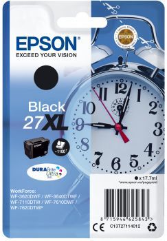 EPSON C13T27114012 SİNGLEPACK BLACK 27XL DURABRİTE ULTRA INK 17 7 ML WF3620DWF WF7110DTW WF7610DWF